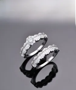 Macro detail of S925 silver ring set with 5A grade zircon in floral and pavé setting