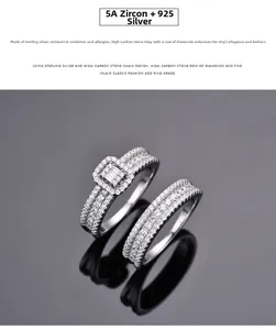 Macro shot of 925 sterling silver ring set with high-grade 5A cubic zirconia stones