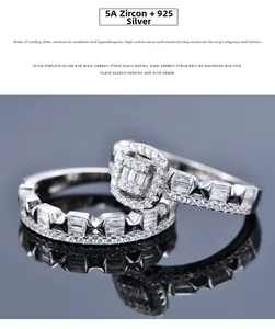 Detail of 925 sterling silver ring set with 5A zircon halo and channel-set band