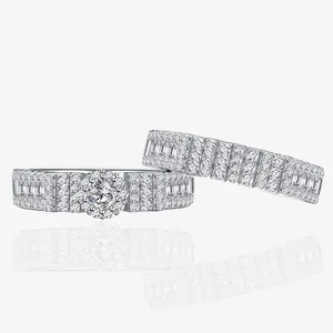925 Sterling Silver Snowflake Ring Set Micro-set Rhinestone Luxurious Stackable Rings For Women Wedding Party Jewelry Gift