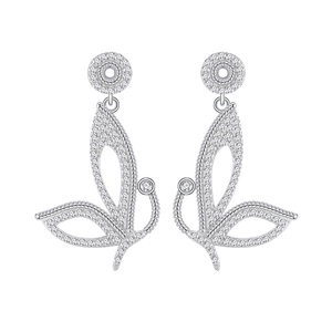 Boucles d'oreilles papillon exquises en argent S925 avec micro-sertissage de zircons