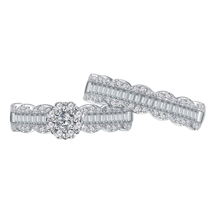 S925 silver wave snowflake rings set with baguette-cut stones and crystal cluster design
