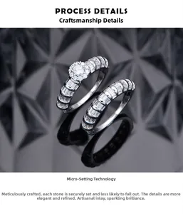Detail of micro-pave rectangular zircon and snowflake ring set in S925 silver