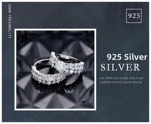 Macro shot of 925 silver wedding ring set with sparkling zircons and snowflake design