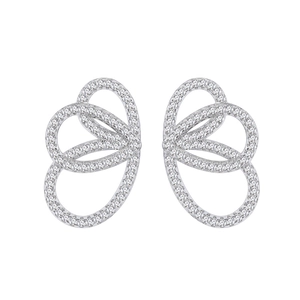 Élégantes boucles d'oreilles ailes de papillon en argent 925 et zircons étincelants