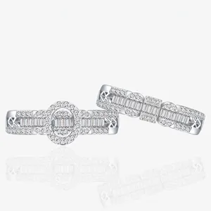 925 Sterling Silver Oval Inlaid Zirconia Stackable Ring Set For Women Luxury Geometric Wedding Party Jewelry