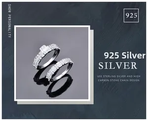 Macro detail of 925 sterling silver ring band featuring rectangular high carbon stone inlay