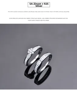 Macro view of 925 sterling silver ring set featuring 5A zircon and high-carbon stones