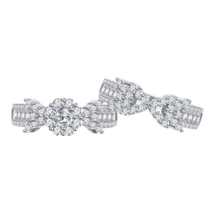 Elegant S925 silver wedding set with arrow snowflake motif and micro-set cubic zirconia