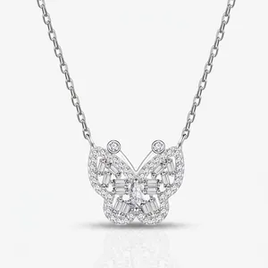 Luxueux Collier Pendentif Papillon en Argent Sterling 925 Pour Femmes Scintillant Incrusté de Zirconia Bijoux Collier Cadeau