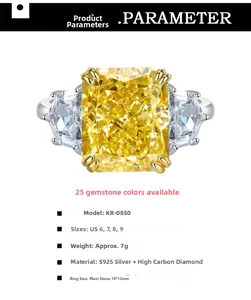 Macro detail of 13ct yellow high carbon diamond ring with S925 silver side stones