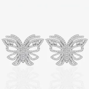 S925 Sterlingsilber Schmetterling Ohrstecker Für Damen Elegante Mikro Strass Nische Schmuck Exquisite Tierform Ohrringe