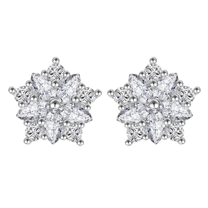 Orecchini a lobo a stella in argento sterling S925 con pietre di zircone 5A