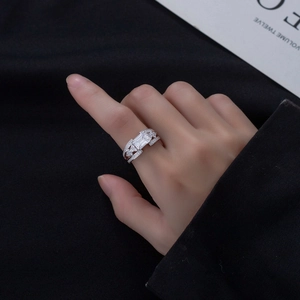 925 silver ring with 6x8mm rectangular emerald cut gemstone and micro-pave side stones