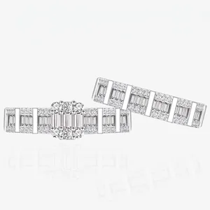 925 Sterling Silver Zirconia Ring Set For Women Fashionable Stackable Geometric Individual Jewelry Accessories Party Gift