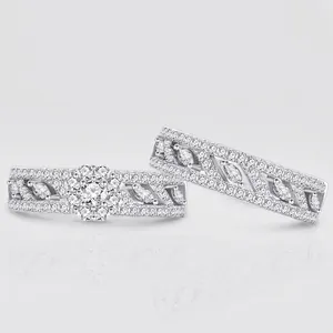 Luxury 925 Sterling Silver Ring Set For Women Geometric Square Cluster Inlaid Zirconia Layering Rings Fashion Jewelry Gift