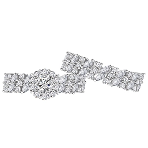 S925 sterling silver meteor shower ring set with sparkling zircon pavé in bridal style