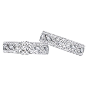 Luxurious S925 sterling silver rhyming square diamond ring set with marquise stones