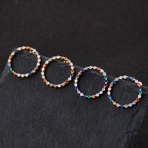 Rainbow hoop earrings with colorful gemstones in gold and silver plating