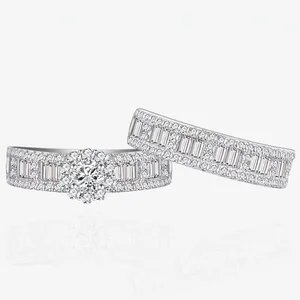 Bagues en Argent Sterling 925 avec Zirconia pour Femmes Style Empilable Géométrique Incrusté Fiançailles Mariage Bijoux
