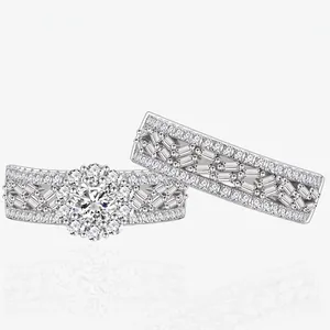 925 Sterling Silver Snowflake Zirconia Inlaid Stackable Rings For Women High Fire Spark Bridal Finger Jewelry Gift