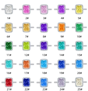 Catalogue détaillé de bagues en argent 925 avec 25 couleurs de pierres précieuses
