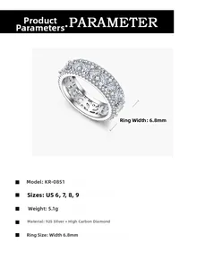 Tableau des tailles détaillé pour la bague en argent 925 avec diamants marquise