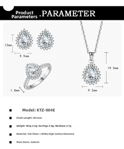 Makro-Detail von 925 Sterling Silber Schmuckset mit 6x8mm Tropfenschliff-Steinen