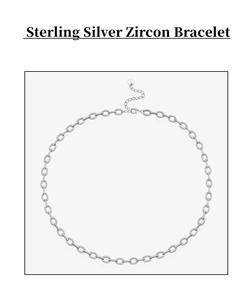 Macro detail of sterling silver cuban link chain with micro paved zircon stones