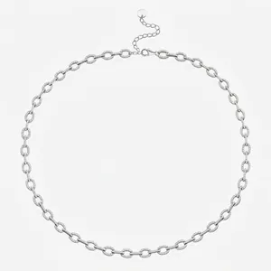 925 Sterling Silver Cuban Link Necklace Micro Pave Zirconia Hip Hop Chain Jewelry For Men Women White Gold Plated Necklaces