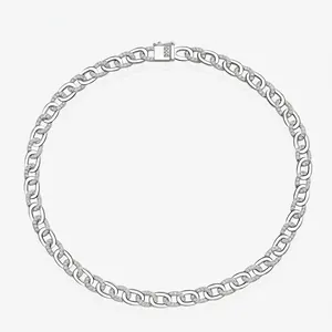 Luxury 925 Sterling Silver Cuban Link Necklace For Women Micro Pave Zirconia Chain Necklace Fashion Hip Hop Jewelry Gift