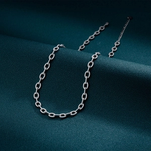Sparkling silver Cuban link necklace with micro-paved cubic zirconia for men and women