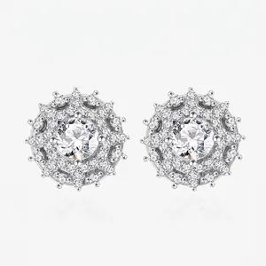 925 Sterlingsilber Sonnenblume Ohrstecker Elegante Strass Blumen Ohrschmuck Für Damen Mode Pendler Geschenk