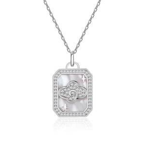 S925 sterling silver necklace featuring a mother of pearl cloud and star pendant