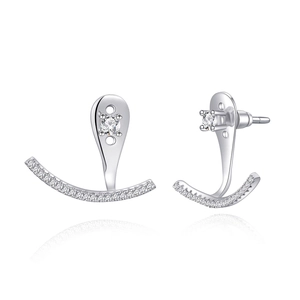 Boucles d'oreilles smiley en argent sterling S925 avec zircons cubiques scintillants