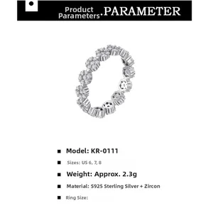 Detailed parameter table of S925 sterling silver daisy ring with cubic zirconia