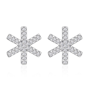 Boucles d'oreilles flocon de neige en argent S925 avec pierres en zircone