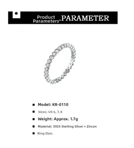 Detailed view of S925 sterling silver wavy band ring with micro zircon stones KR-0110