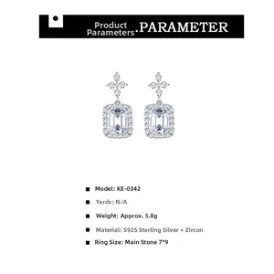 Detailed close-up of S925 sterling silver perfume bottle stud earrings with pavé zircons