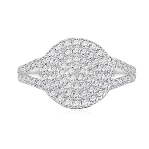 Luxurious S925 sterling silver ring with full micro-paved sparkling zircon stones