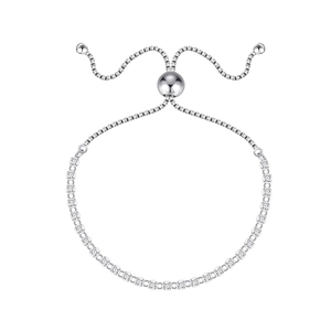 Klassisches verstellbares S925 Silber Tennisarmband mit funkelnden Zirkonia-Steinen