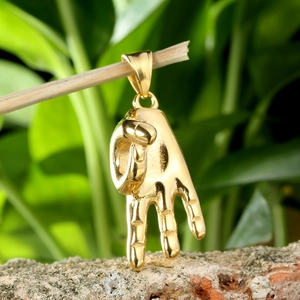 Collier avec pendentif main doré vintage, breloque délicate de paume sur chaîne fine