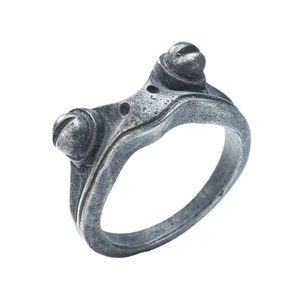 Retro Stainless Steel Frog Eye Ring Industrial Screw Rivet Design Antique Finish Punk Band Ring For Men Women Jewelry