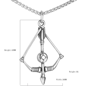 Pendentif Seul En Acier Inoxydable Vintage Arc Et Flèche Motif Solaire Punk Charme De Collier Bijoux De Mode Femme Homme Sans Chaîne