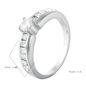 Bague double couche en acier titane et zircon pour couples, largeur 4,9 mm, argentée