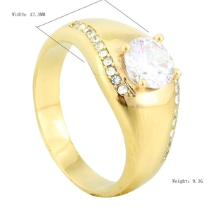 Bague Large en Acier Inoxydable avec Strass pour Femme Élégant Diamant Simulé Taille Ronde Bijoux de Fiançailles Mariage Anneau de Doigt