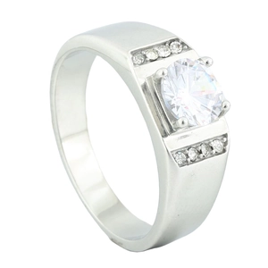 Minimalist Titanium Steel Rhinestone Ring For Men Women Fashion Business Wedding Band Polished Titanium Steel Finger Jewelry