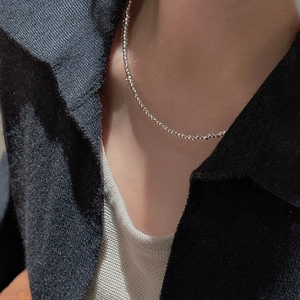 Collier en argent sterling S925 avec perles facettées découpées au laser pour femmes