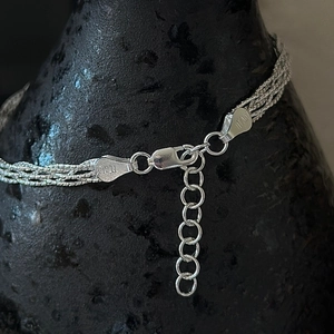 S925 sterling silver braided chain bracelet with lobster clasp and Italy engraving