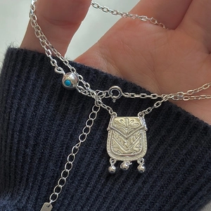Vintage 925 Sterling Silver Bell Pendant Necklace For Women Retro Relief Floral Pattern Clavicle Chain Jewelry Accessory